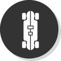 Longboard Glyphe grau Kreis Symbol vektor