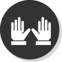 handskar glyf grå cirkel ikon vektor