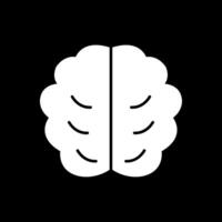 Gehirn-Glyphe invertiertes Symbol vektor