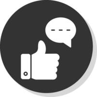 gut Feedback Glyphe grau Kreis Symbol vektor