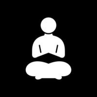yoga glyf omvänd ikon vektor