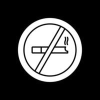 Rauchverbot Glyphe umgekehrtes Symbol vektor