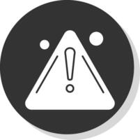 varning glyf grå cirkel ikon vektor