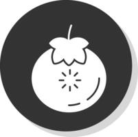 tomat glyf grå cirkel ikon vektor