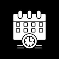 Zeitplan-Glyphe invertiertes Symbol vektor