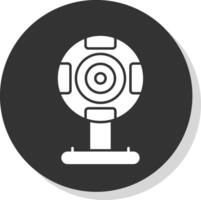 webbkamera glyf grå cirkel ikon vektor