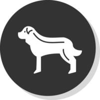 Hund Glyphe grau Kreis Symbol vektor