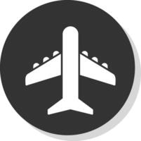 Flugzeug Glyphe grau Kreis Symbol vektor