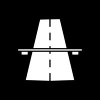 Autobahn-Glyphe invertiertes Symbol vektor