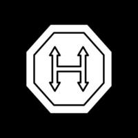 Kreuzung Glyphe invertiert Symbol vektor