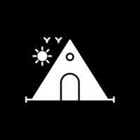 Camping Glyphe invertiert Symbol vektor