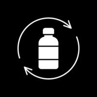 flaska återvinning glyf omvänd ikon vektor