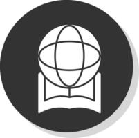 global utbildning glyf grå cirkel ikon vektor