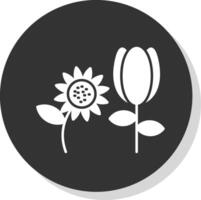 botanisk glyf grå cirkel ikon vektor