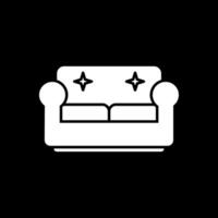 Couch Glyphe invertiert Symbol vektor