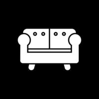 Sofa-Glyphe invertiertes Symbol vektor