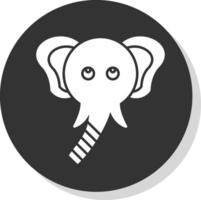 Elefant Glyphe grau Kreis Symbol vektor