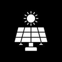 sol- energi glyf omvänd ikon vektor