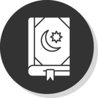 Koran Glyphe grau Kreis Symbol vektor