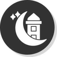 ramadan glyf grå cirkel ikon vektor