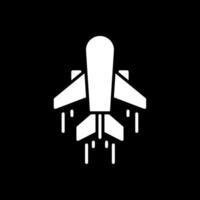 Luft Transport Glyphe invertiert Symbol vektor