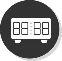 Digital Uhr Glyphe grau Kreis Symbol vektor