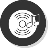 Vinyl Aufzeichnung Glyphe grau Kreis Symbol vektor