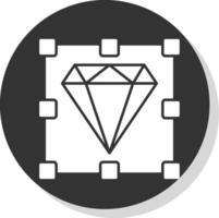 Diamant Glyphe grau Kreis Symbol vektor