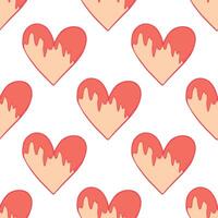nahtlos Muster mit Hand gezeichnet Herz Gekritzel zum dekorativ drucken, Verpackung Papier, Gruß Karten und Stoff vektor