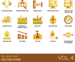 Öl und Gas Symbole einstellen vektor