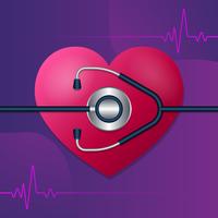 Stethoskop und Herzschlag vektor