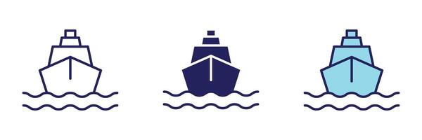 Schiff Transport Symbol - - Navigation einstellen vektor