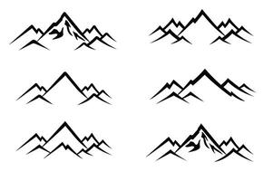 uppsättning av bergen silhuett vektor