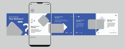 uppsättning av karusell posta, redigerbar social media karusell posta, modern och kreativ företag karusell posta mall vektor
