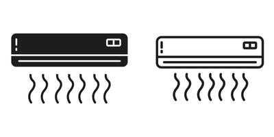 luft balsam platt och linje ikon. klimat kontrollera systemet. illustration. ac enhet ikon vektor