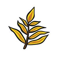 tropisk växt blad gul klistermärke illustrationer vektor
