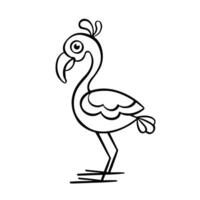 Gliederung Flamingo Vogel, Illustration handgemacht vektor