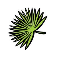 handflatan blad grön enkel, illustration hand dragen vektor