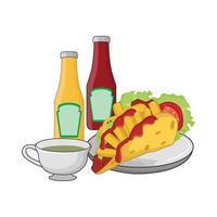 Illustration von Taco mit Soße vektor