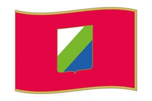 vinka flagga av abruzzo område, administrativ division av Italien. illustration. vektor