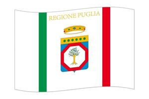 winken Flagge von Apulien Region, administrative Aufteilung von Italien. Illustration. vektor