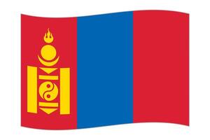 vinka flagga av de Land mongoliet. illustration. vektor