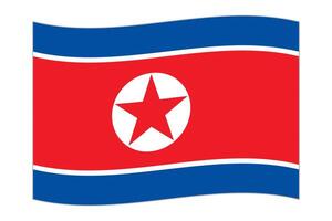 winken Flagge von das Land Norden Korea. Illustration. vektor