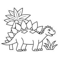 Dinosaurier, Stegosaurus Abbildung, Färbung Seite Umriss. vektor