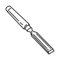Holzmeißel-Symbol. Gekritzel handgezeichnet oder Umriss-Icon-Stil vektor