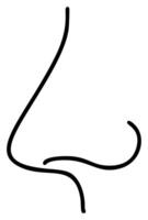 Mensch Nase im Profil Linie einfach minimalistisch Symbol. Element zum Design Verpackung und Werbung von Rhinitis Medikamente, kalt, Grippe Symptome vektor