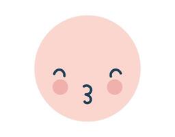 rosa Lycklig kyss kärlek emoji ikon. objekt symbol platt konst. tecknad serie element för webb design, affisch, hälsning kort, valentines dag, bröllop vektor
