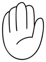 gezeichnet Linie von richtig Hand Symbol Geste auf Weiß Hintergrund, perfekt zum ein Logo oder Symbol, Warnung Zeichen halt vektor