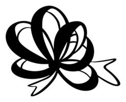 minimalistisk svart och vit teckning av rosett och band. linje ikon element för webb webbplats design, logotyp, app, ui. illustration vektor