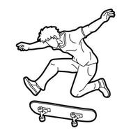 Skateboard-Extremsport-Umriss vektor